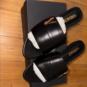 Versace Black and Gold Women's Sandals